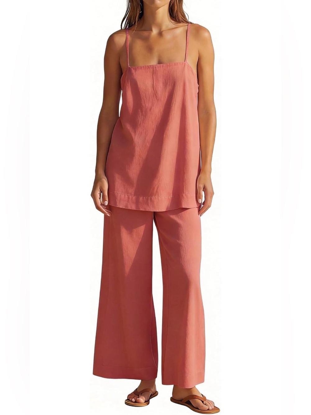 Red/Pink flowy tank set